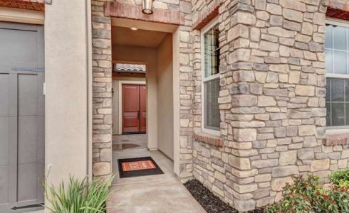 Front entry detail of home in Lodi, CA by FCB Homes